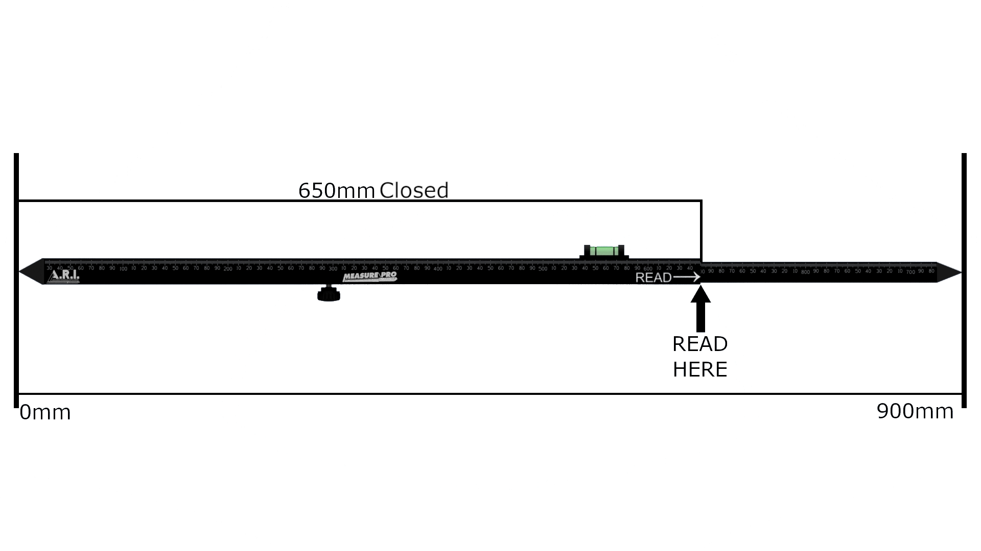 Showing the dimensions of the Measure Pro